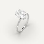 3 carat Oval Cut Engagement Ring | 100% NATURAL Diamond in 14k White Gold