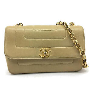 Chanel Mini Chain Shoulder Bag Mademoiselle Beige Gold Hardware Ladies Guarantee