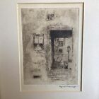 Vintage 1930s Etching Artist Pencil Signed Cityscape Tenement Stoop Ashcan WPA