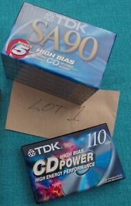 lot 1-4_ (6) NOS cassette tapes TDK SA90 _ CD Power 110 _ High Bias 70uS Type II