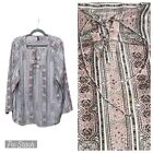 NYDJ Not Your Daughters Jeans Paisley Print Long Sleeve Blouse Multicolor Sz 2X