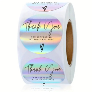 10 Thank You For Supporting My Small Business Holographic Seals Labels Stickers!