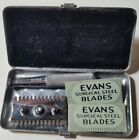 Antique Tiny Evans Surgical Steel Blades Mini Mustache Shaving Kit & 2 Razors