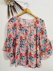 Decree Polyester Floral Babydoll Style Blouse Size Large
