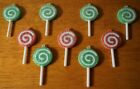 Lot of 9 Green Red Christmas Candy Cane Ornaments Lollipops Mini Tree Decoration