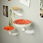 Designer Mushroom Hanging Shelf Resin Wall Floating Shelf Amanita Fly Agaric Art