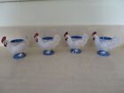Lot 4 Vintage Colorful Ceramic Rooster Egg Cup Parmentier 1950s