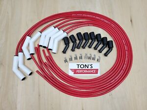 Ton's Spark Plug Wires wt CERAMIC UNIVERSAL LENGTH 45° boot LS 4.8 5.3 6.0L Red
