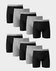 Hanes Men's Cotton Boxer Brief Underwear Super Value Pack, Black/Grey, 10-Pack