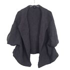 Talbots Ribbed Cardigan 100% Merino Wool Gray Shrug Sweater Womens Size XL