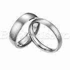 Men's Women's Silver High Polished Dome Titanium Rings Wedding Band Comfort Fit