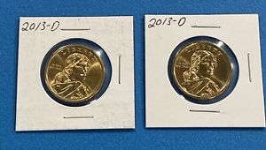 2013 D Native American One Dollar Coin Sacagawea (2 Coins)