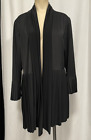 Pretty Woman Knit Cardigan Open Blazer Black Womens Size XL Pleated Vintage