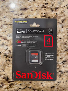 SanDisk Ultra 4GB Class 4 - SDHC Card - up to 30MB/s 200x (Class 6)