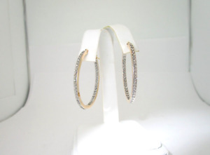 Gold Earrings 14k Solid Large Earrings Women Reversible Gemstone Pierced E158