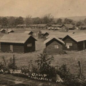 c.1900s-1910s YMCA Summer Camp Hollister Missouri RPPC Photo Postcard
