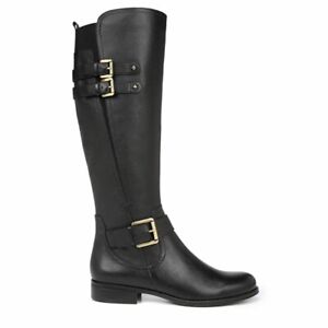 NEW Naturalizer Women’s Jessie Black Leather Knee High Boots  9M Wide Calf $ 225
