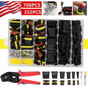 New Listing708PCS Car Terminals Plug Waterproof Electrical Auto Car Wire Connector Tool Kit