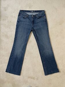 7 For All Mankind Jeans Mens Bootcut Medium Dark Wash Stretch Denim Size 34 x 32