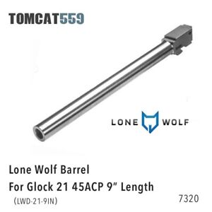 Lone Wolf Barrel for Glock 21 45ACP 9” Length LWD-21-9IN