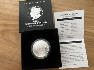 Morgan 2021 Silver Dollar with (S) Mint Mark SAN FRANCISCO 21XF NEW