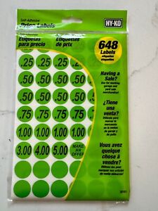 Price Stickers Garage Yard Sale Self-Adhesive Labels Blank & Pre Priced  Set 648
