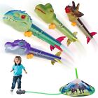 4 Dinosaurs 100ft Rocket Launcher Outdoor Flying Toys For Kids Toddlers Ages 4-8