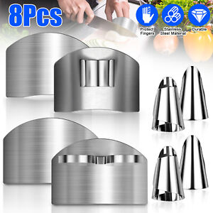 8X Stainless Steel Finger Guard Hand Protector Kitchen Safe Slice Cutting Tools