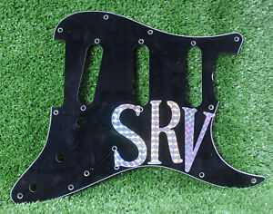 SRV Pickguard with Holographic Vinyl Sticker w Custom Sticker - For Relic Strat