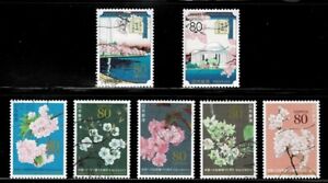 Japan 2012 US Cherry Blossom Centennial 80Y Complete Used Set Sc# 3413 a-g