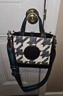 Excellent Pre-Owned Condition Houndstooth Crossbody Tote And Matching Wallet