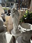 St Francis Garden Statue Outdoor 25”Concrete Religious With Aged White  Stain