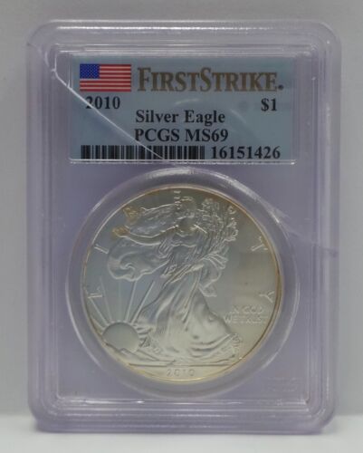 New Listing2010 American Silver Eagle Dollar 1oz Coin Bullion PCGS MS69 First Strike