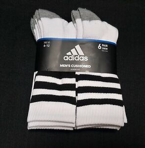 Adidas Men's Cushioned  Athletic Crew Socks (6 Pairs) shoe SZ 6-12 Aeroready