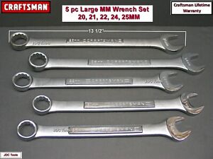 Craftsman 5pc LARGE Metric/mm Open/Box Combination Wrench Set 12pt Tools 6