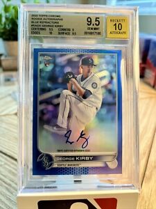 2022 Topps Chrome George Kirby RC Auto Blue Refractor #/150 BGS 9.5 GEM MT