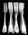 New CUISINART Elite Stainless FRENCH ROOSTER Set 4 SALAD FORKS 7 1/4