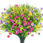 Ageomet 9pcs Artificial Flowers Outdoor Spring Flowers UV Resistant Plastic F...