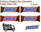 Snickers Singles Size Chocolate Candy Bars 1.86-Ounce - Bulk Pack of 4 Bars