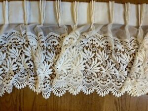 Vintage Antique Knitted Lace Curtain Valance 75