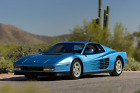 Ferrari Testarossa in blue, cars, italian cars, 80s cars Poster
