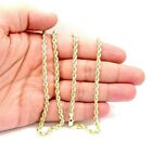 18K Solid Gold Rope Chain Necklace Men Women 3mm  7