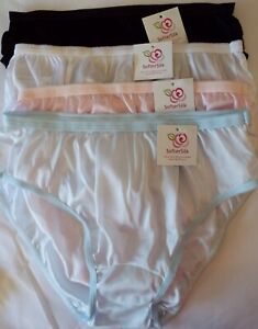 Size 10 WhiteDouble-Layer Nylon-Crotch HIPSTER Panties SofterSilk USA-Made NEW