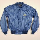 Vintage West Virginia Jacket Women Size 6 Blue Embroidered Full Zip Bomber Lined