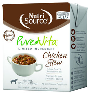 NutriSource PureVita Grain Inclusive Chicken Stew Flakes Tetra Pak Wet Dog Food