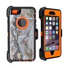 For iPhone 6/6s Defender Case W/ Screen &(Clip fit otterbox) Orange Small Tree