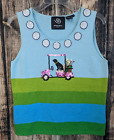 Vintage Michael Simon Event Sweater Womens M Golf Cart Dog Sequins Sleeveless