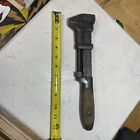 Antique Coes Wrench Co 12.5” Steel Wooden Handled Pipe Wrench
