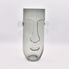 Paolo Rubelli Style Face Vase Smoked Glass - Tall Size