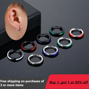 1PC Stainless Steel Huggie Hoop Earrings Unisex Fashion Jewelry for Women, Men